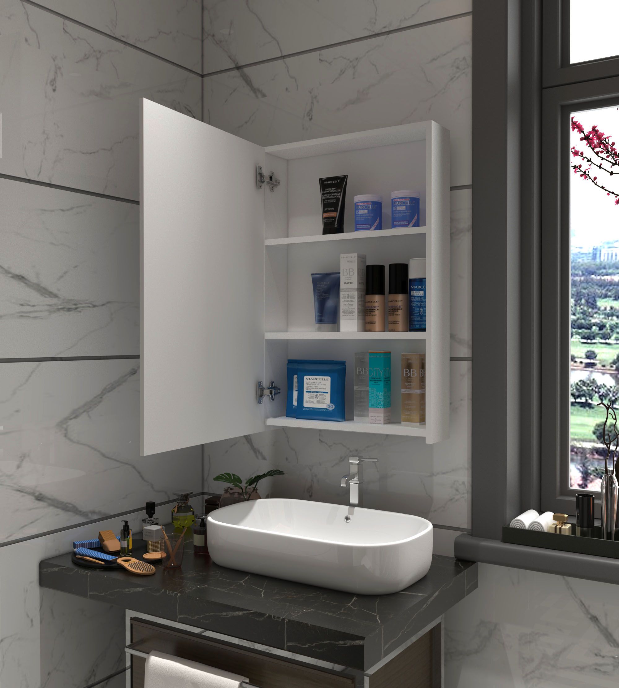 Muhteşem Aynalı Banyo Dolabı modeli dekorasyonu
